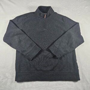 Lands' End Men's Pullover Sweater Sz L 42-44 100% Cotton Half-Zip Charco…